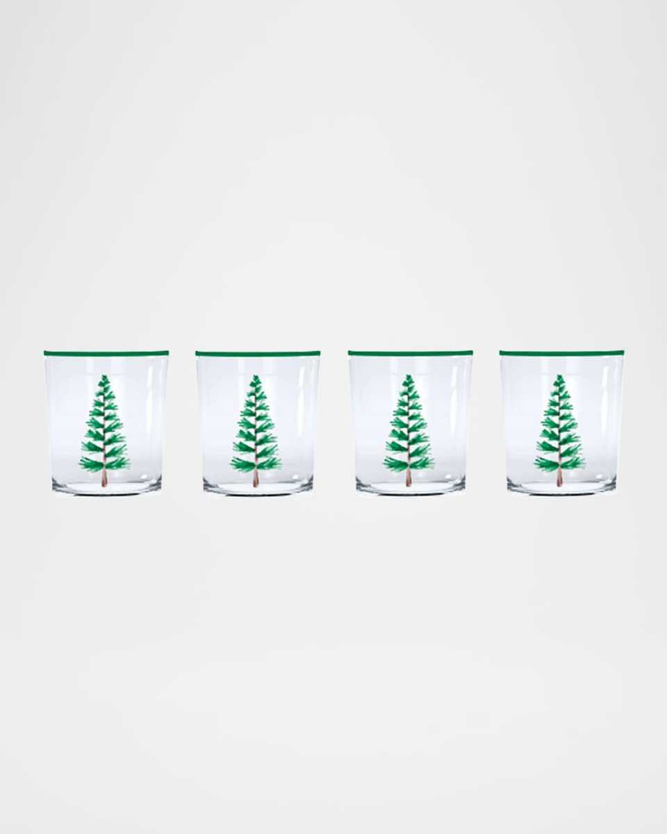 Woodland Trees Suite Double Old Fashion Glasses, Set of 4